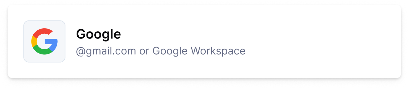 Google, @gmail.com or Google Workspace